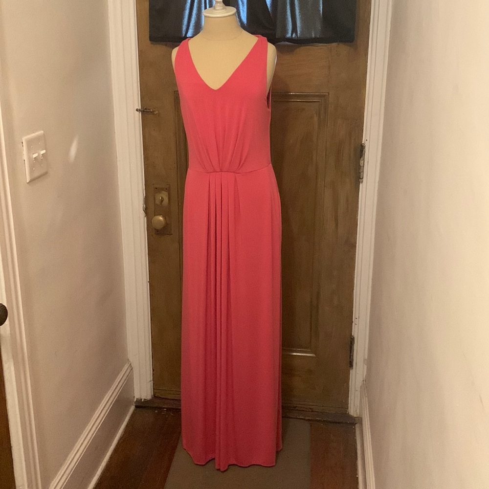 Like new! Cynthia Rowley Punch Pink maxi dress with pockets - size Large